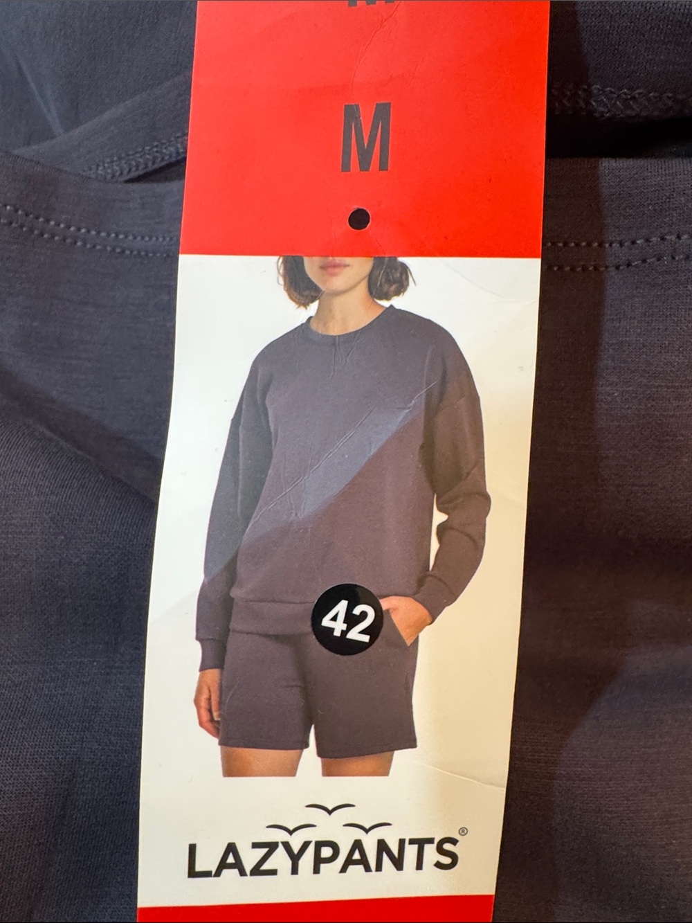 LAZYPANTS Womens Crewneck Sweater Set with Shorts- Dark Gray (M)